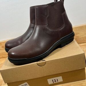 UGG 8.5 Women's Brown Leather Boots Hapsburg Chelsea‎